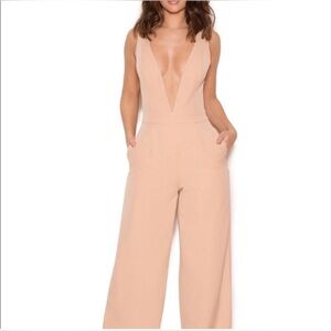 House of CB NWT Marwa Blush Pink Wideleg Jumpsuit Size XS